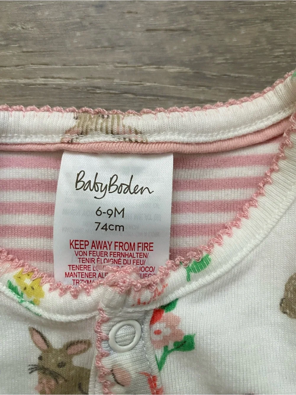 Baby Boden Baby Pink & Cream Floral Footed One-Piece Sleepers - 2 Pack